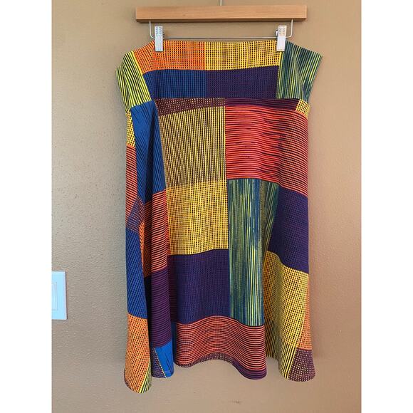 LuLaRoe Skirt Pull On fold over Waist Colorful Polyester Women's Size 2XL - Picture 1 of 8